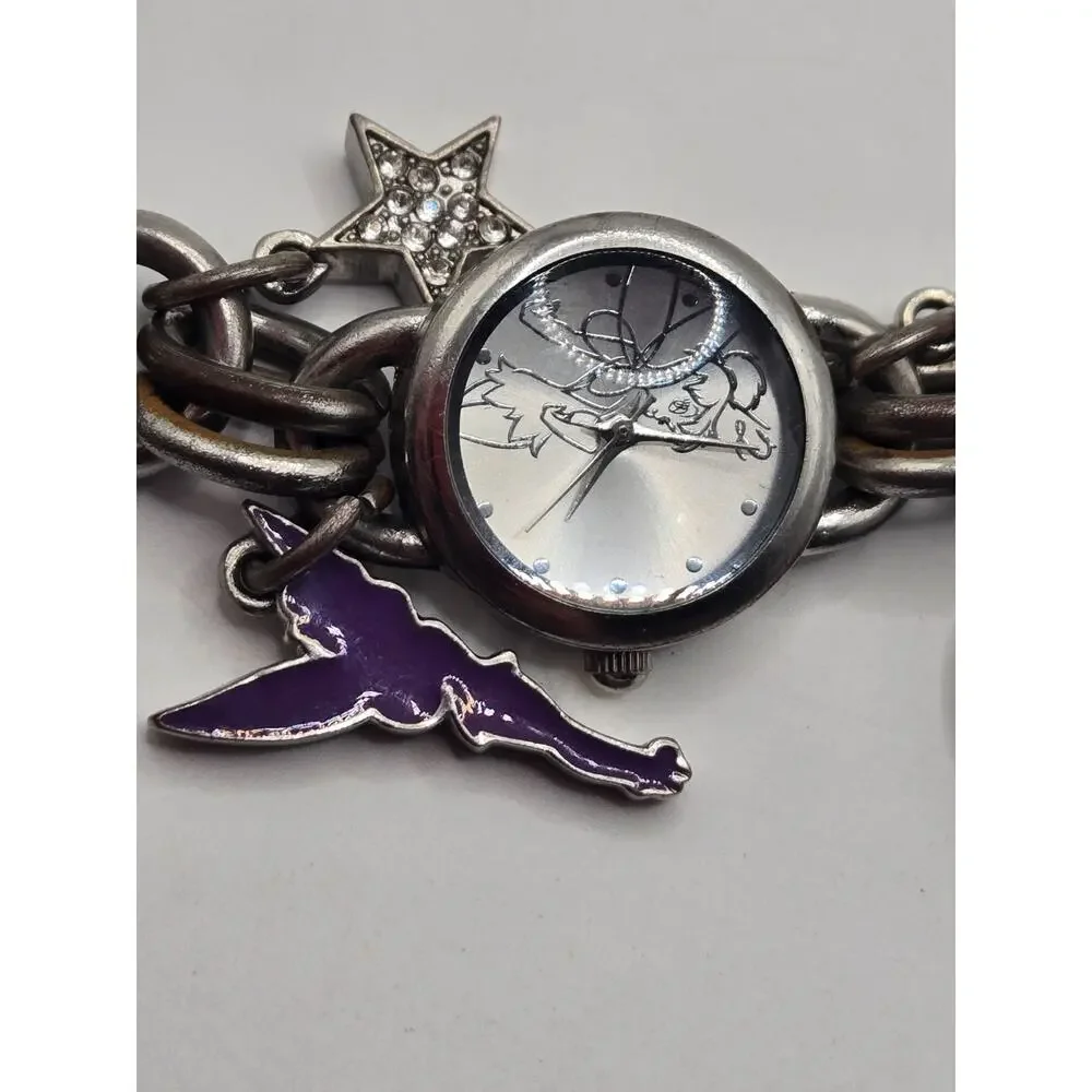 Disney Tinker Bell Charm Bracelet Watch Safi TK2023 Quartz Japan needs battery
